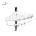 Bathroom Telescopic Corner Shower Shelf Caddy Pole 4 Tier Plastic Shower Shelf Soap Holder